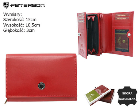 Portfel damski skórzany PTN D15-NGV Red