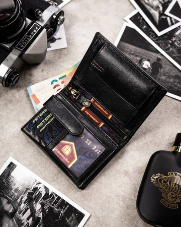 PETERSON PTN SET-M-1542-GVT preent leather wallet and key ring set