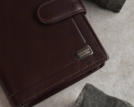 Portfel męski skórzany RFID PC-105L-BAR Brown