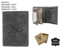 RFID Men's leather wallet adorned with a dog engraving Always Wild N4-CHM-DOG