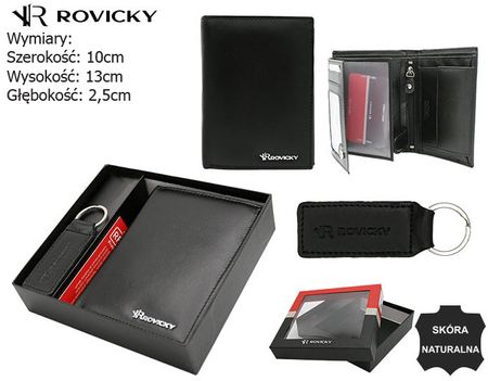 Gift set: leather wallet and key ring ROVICKY R-SET-M-N4-KCS