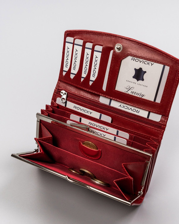 Portfel damski skórzany R-RD-36-GCL Red