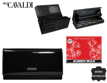 Portfel damski skórzany na blistrze H24-FO-1-SH9-BL Black