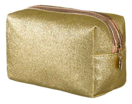 A glittering single-compartment travel vanity bag PTN KOS-L02-B Gold Peterson