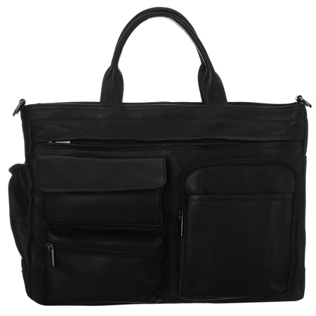 NO LOGO leather laptop bag LAP-15604-NDM-NL