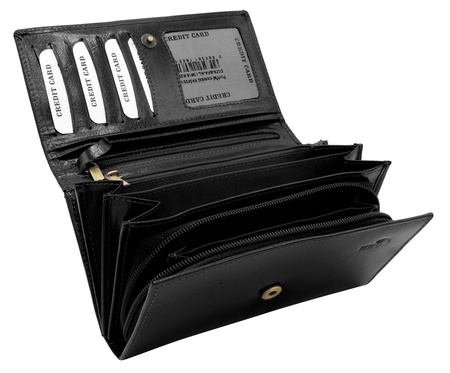 Portfel damski skórzany D379-BFA-NL BLACK