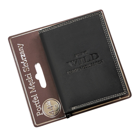 Portfel męski skórzany na blistrze N4-CHM-BL Black