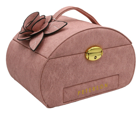Pink Jewelry Box with Flower Decoration Peterson PTN SZK-01