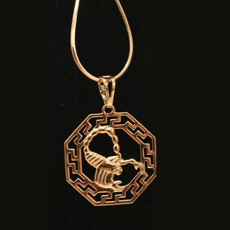 Łańcuszek z wisiorkiem P9-N20 Gold Skorpion