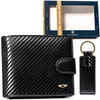 Wallet + Leather Keychain PTN PK5-N992L-6877 Black