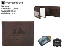 Portfel skórzany RFID PETERSON PTN N992-BE-MOUN D.Brown