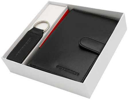 Gift set: leather wallet and key ring PETERSON PTN SET-M-N4L-KCS