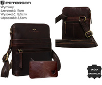 Torba skórzana + Etui PTN 1901E-OPU Brown