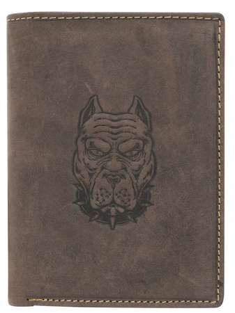 Portfel męski skórzany Blister N4-CHM-DOG-2-BL Brown
