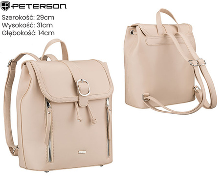 Plecak damki PU R-L61409 Beige