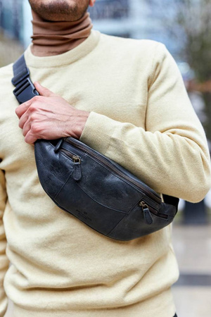 Nerka męska skórzana PETERSON PTN 2507-HP Navy