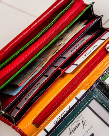 Leather Horizontal Women's Wallet with Clasp - 4U CAVALDI RD-12-GCL