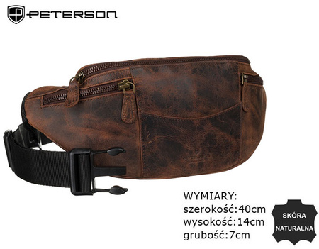 Nerka męska skórzana PETERSON PTN 2507-H Brown