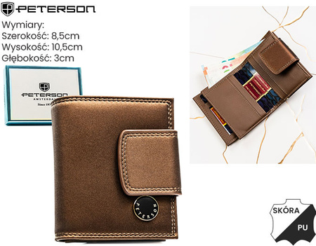 Portfel damski skóra naturalna+PU PTN PS329-HNL Brown