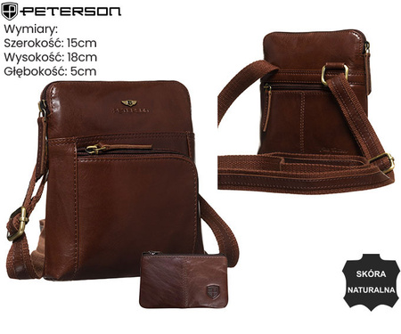 Torba skórzana + Etui PTN 1904-TUM Brown