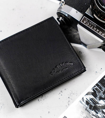 RONALDO 0002-D BLACK RFID leather wallet