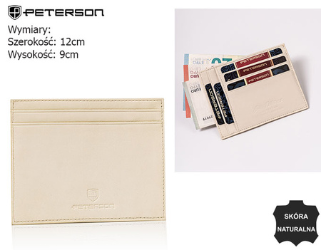 Skórzane etui na dokumenty PTN CAW22722 Beige