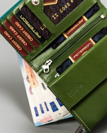 PETERSON PTN RD-02-GCL-Y RFID leather wallet