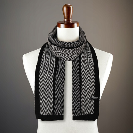 Elegant men's scarf by Peterson PTN SA100-02 Black