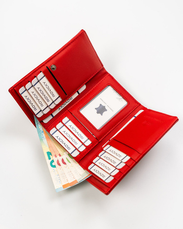 Portfel damski skóra+PU RPX-23-PMT red