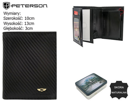 Portfel skórzany RFID PETERSON PTN 348-CA Black
