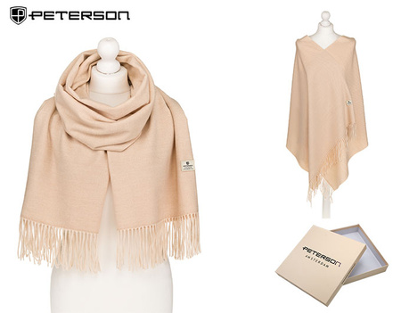 Large Women's Scarf with Fringes Peterson PTN SPV73 Yellow