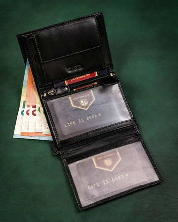 Gift set: leather wallet and keychain PETERSON PTN SET-M-N4-KCS