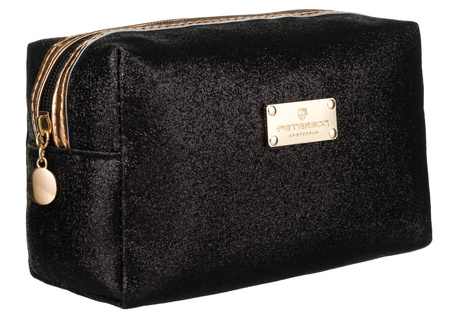 A glittering single-compartment travel vanity bag PTN KOS-L02-B Black Peterson