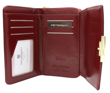 Portfel z eko skóry RFID PETERSON PTN 001-LAK