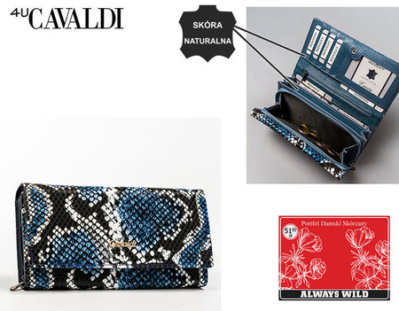 Portfel damski skóra+PU PX28-DNH-BL D.Blue