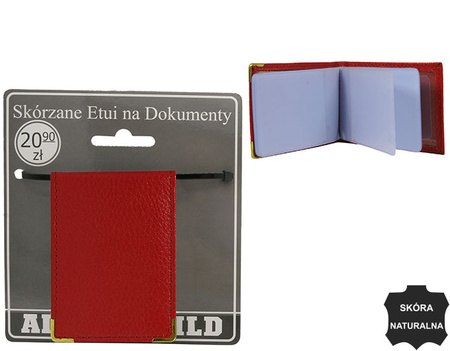 Skórzane etui na dokumetny 301-BL Red