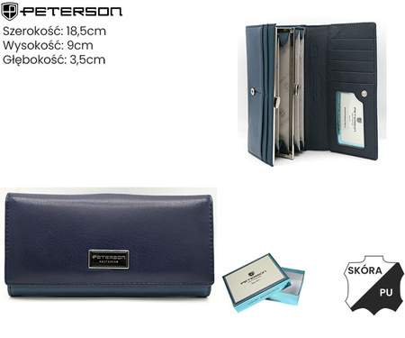 Portfel damski skóra+PU PTN PX24-F773 Navy