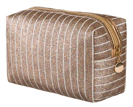 A glittering single-compartment travel vanity bag PTN KOS-L02-B Gold Rose Peterson