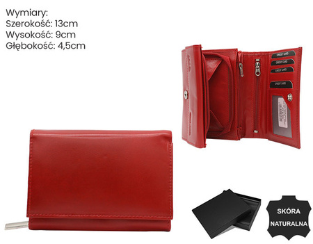 Portfel damski skórzany RD-02-LGV-NL Red
