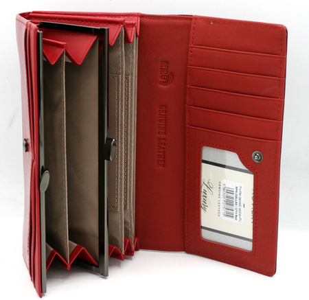 Portfel damski skóra+PU RPN-24A-LAK Red