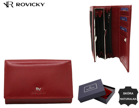 Portfe damski skórzany RV-27079-BCA Red
