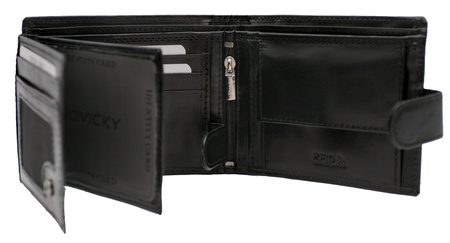 Men's Leather Wallet PC-103L-NBAR Black