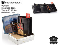 PETERSON PTN 339 2-1-1 BLACK RFID leather wallet