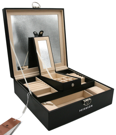 Plastic and leatherette jewelry box PTN SZK-03