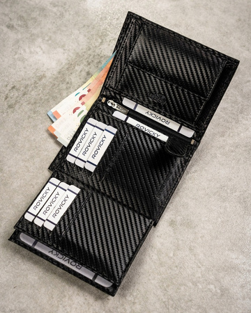 Zestaw prezentowy męski:  skórzany portfel + brelok ROVICKY R-PK5-N4-7003 BLACK