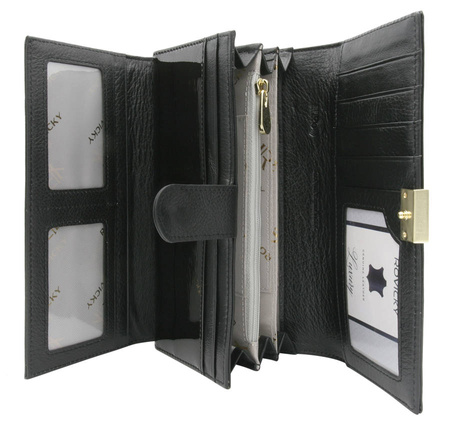 Women's leather wallet R-42102-LZD-0059 BLACK