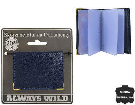 Skórzane etui na dokumetny 302-BL Blue