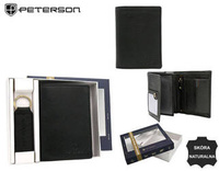 Zestaw prezentowy: skórzany portfel i brelok PETERSON PTN SET-M-1542