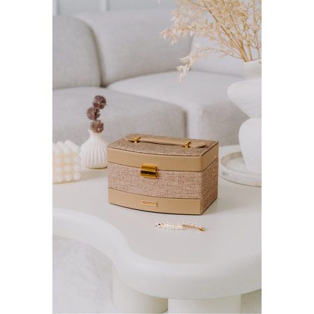 Beige Eco-Leather Jewelry Box Peterson PTN SZK-02