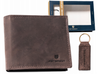 Zestaw prezentowy: skórzany portfel i brelok PTN SET-M-N994-CHM Brown